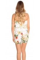 Sexy bandeau playsuit with flounce White
